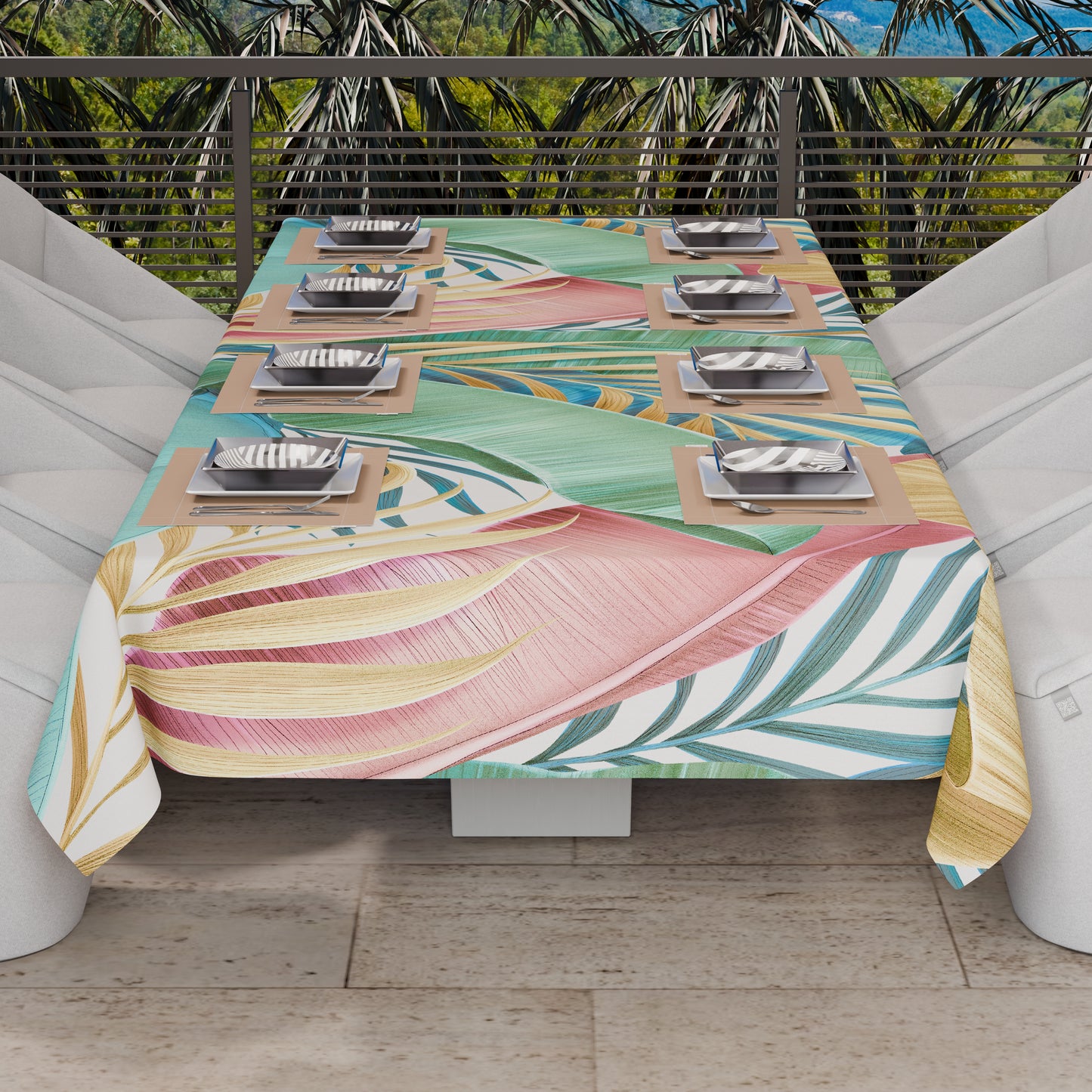 Telo Arredo Copridivano, Copriletto, Copritavolo e Copritutto in Microfibra | Fantasia Tropical Multicolor