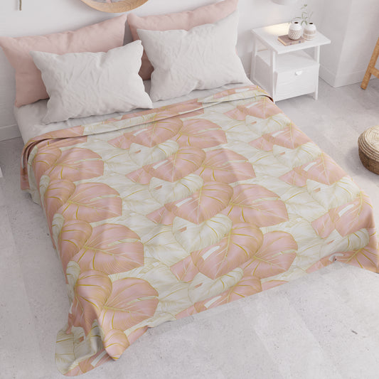 Copriletto Estivo, Coperta Leggera, Lenzuola Copriletto, Tropical Cipria e Oro