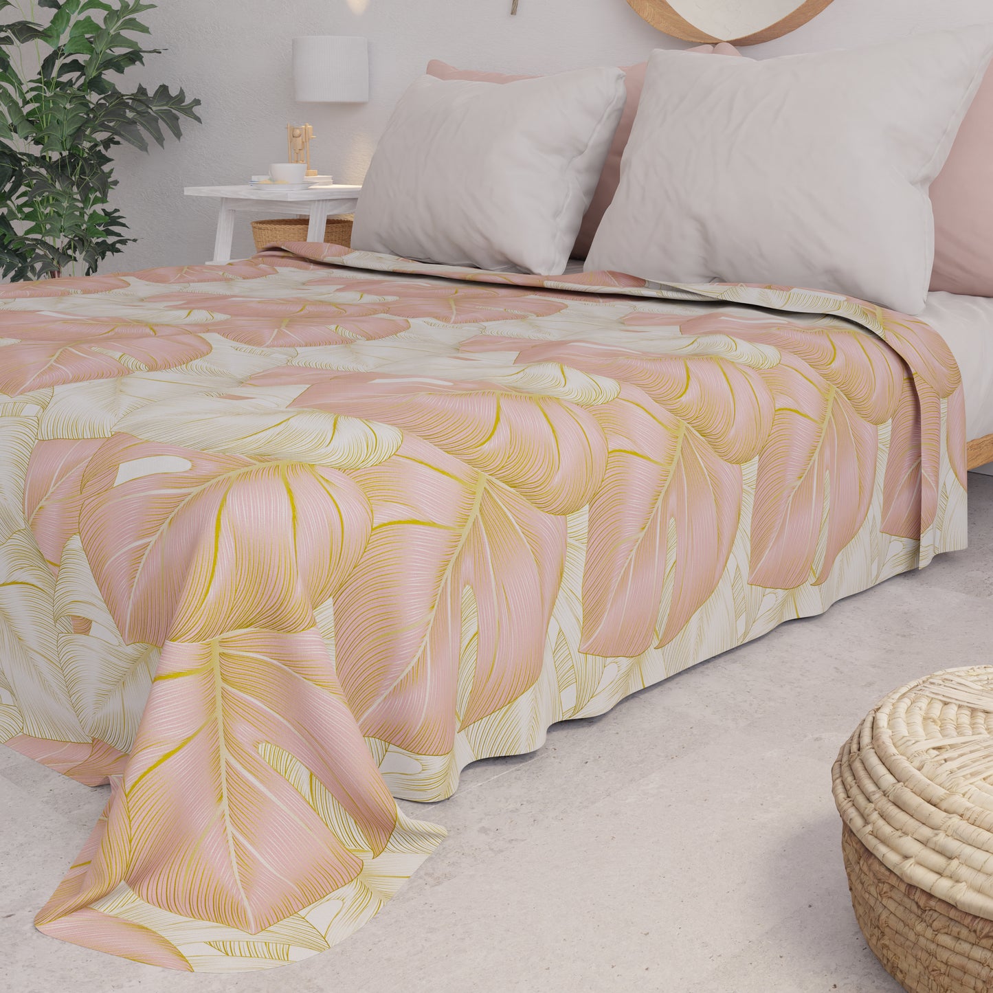 Summer Bedspread, Light Blanket, Bedspread Sheets, Tropical Cipria and Oro