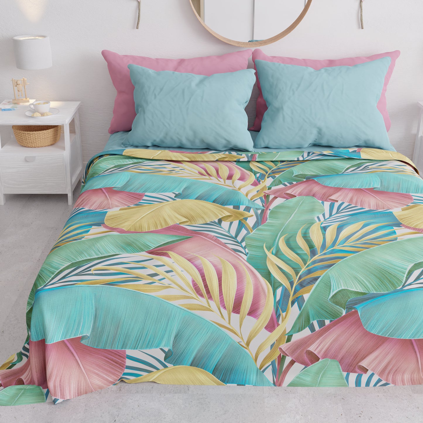Copriletto Estivo, Coperta Leggera, Lenzuola Copriletto, Tropical Multicolor