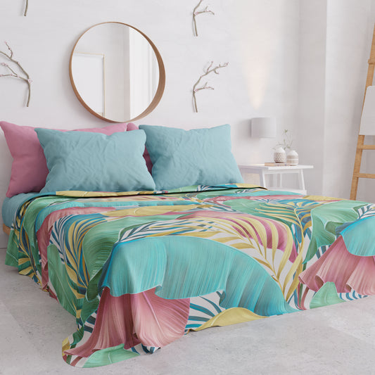 Copriletto Estivo, Coperta Leggera, Lenzuola Copriletto, Tropical Multicolor
