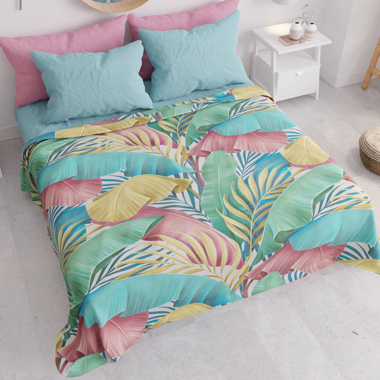 Copriletto Estivo, Coperta Leggera, Lenzuola Copriletto, Tropical Multicolor