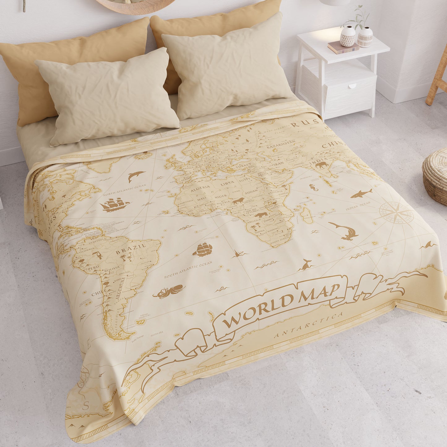 Copriletto Estivo, Coperta Leggera, Lenzuola Copriletto, World Beige