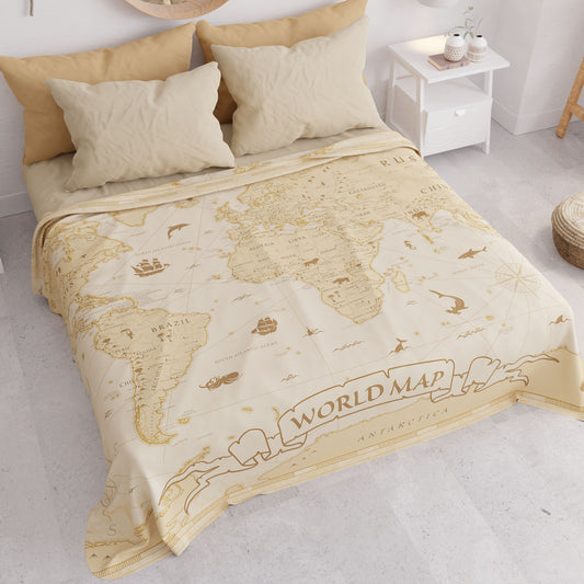 Copriletto Estivo, Coperta Leggera, Lenzuola Copriletto, World Beige