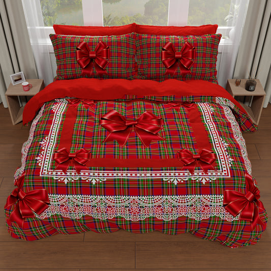 Copripiumino Matrimoniale, Singolo, Una Piazza e Mezza, Fiocco Tartan, Fantasia Scozzese
