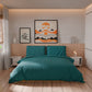 Housse de couette double, sac de housse de couette et taies d'oreiller, uni Outremer