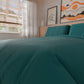 Housse de couette double, sac de housse de couette et taies d'oreiller, uni Outremer