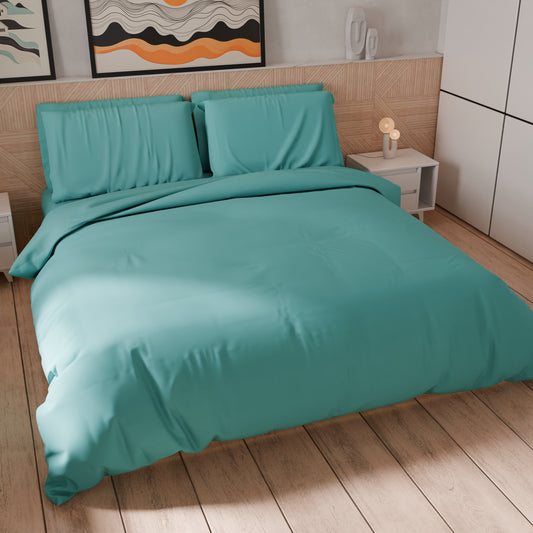 Housse de couette double, sac de housse de couette et taies d'oreiller, uni Tiffany