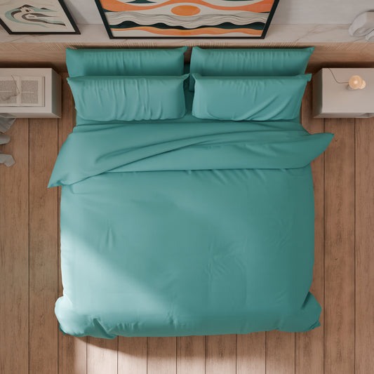 Housse de couette double, sac de housse de couette et taies d'oreiller, uni Tiffany