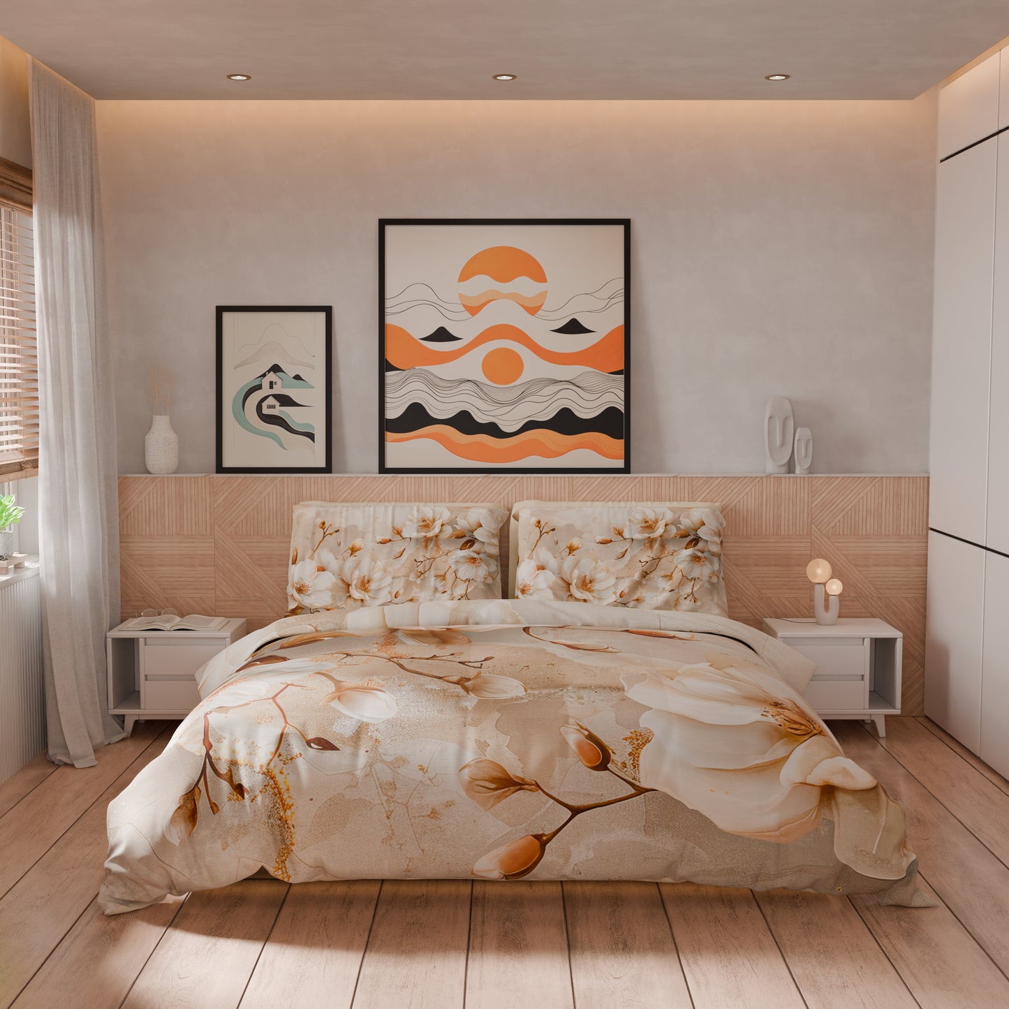 Housse de couette double, simple, une place et demie, florale F12
