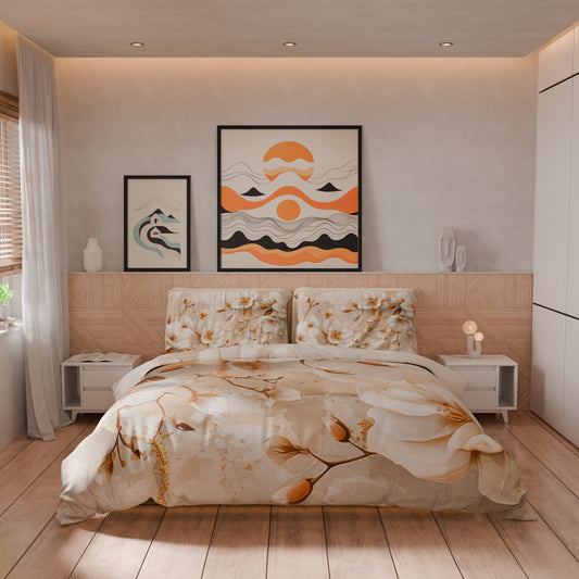Housse de couette double, simple, une place et demie, florale F12