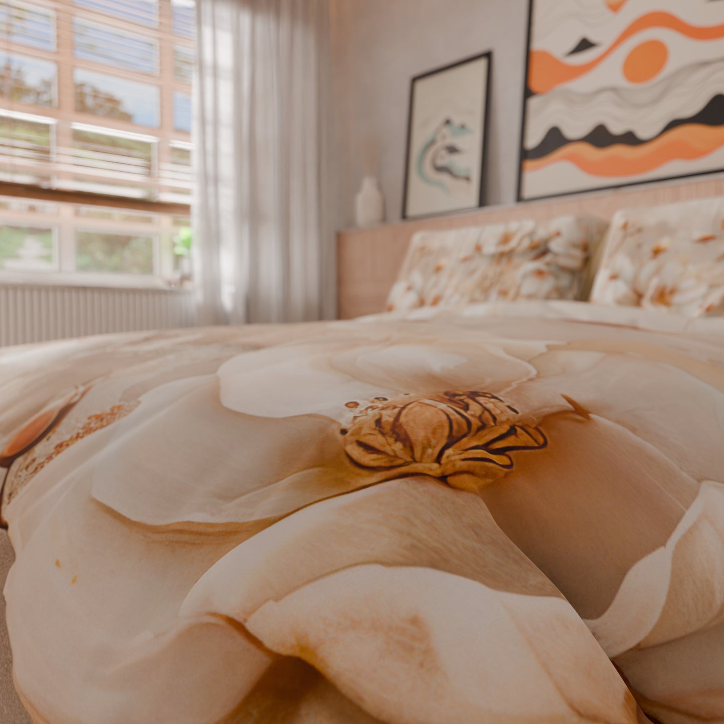 Housse de couette double, simple, une place et demie, florale F12