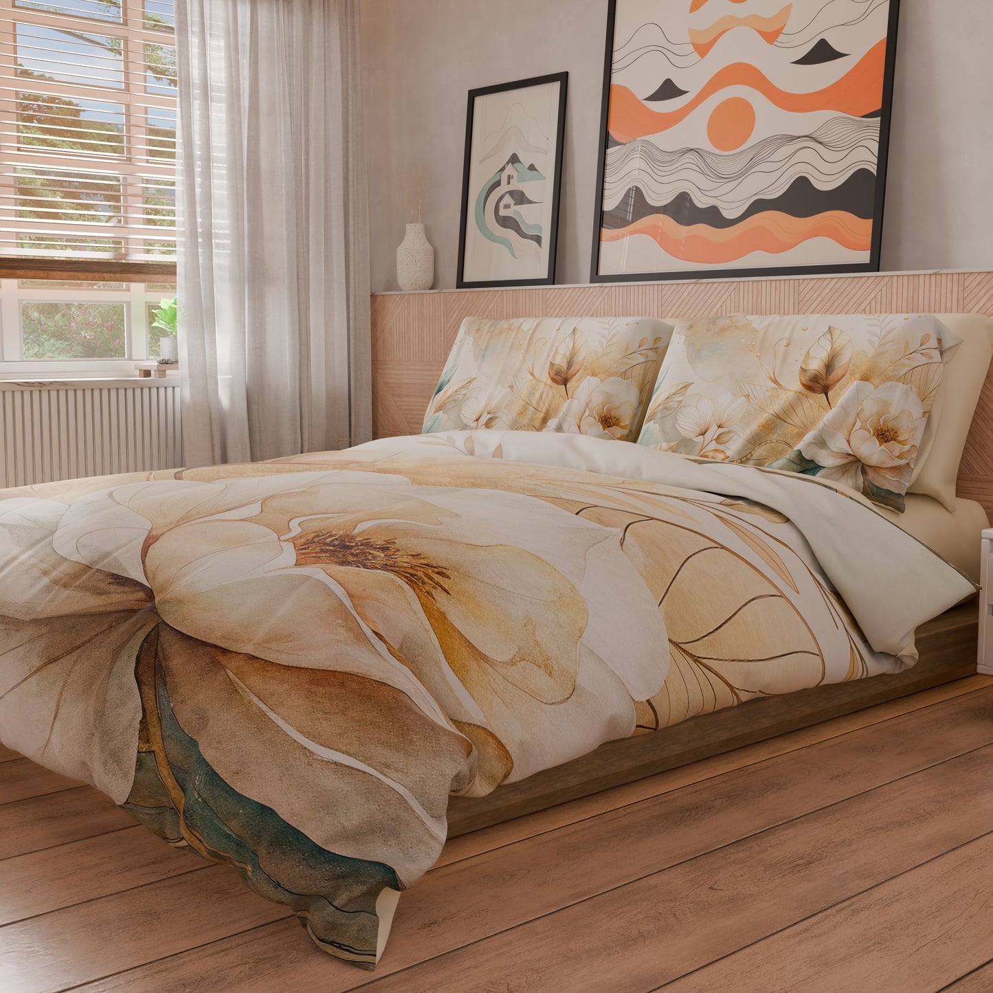 Housse de couette double, simple, une place et demie, florale F154