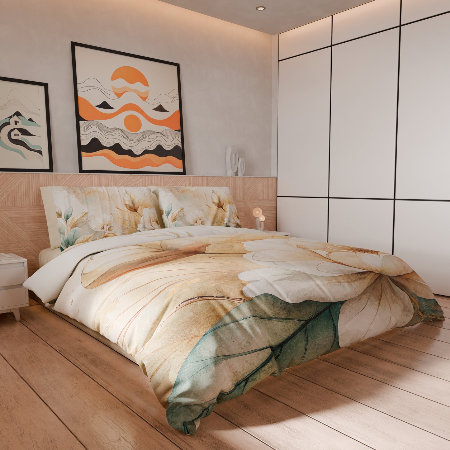 Housse de couette double, simple, une place et demie, florale F154