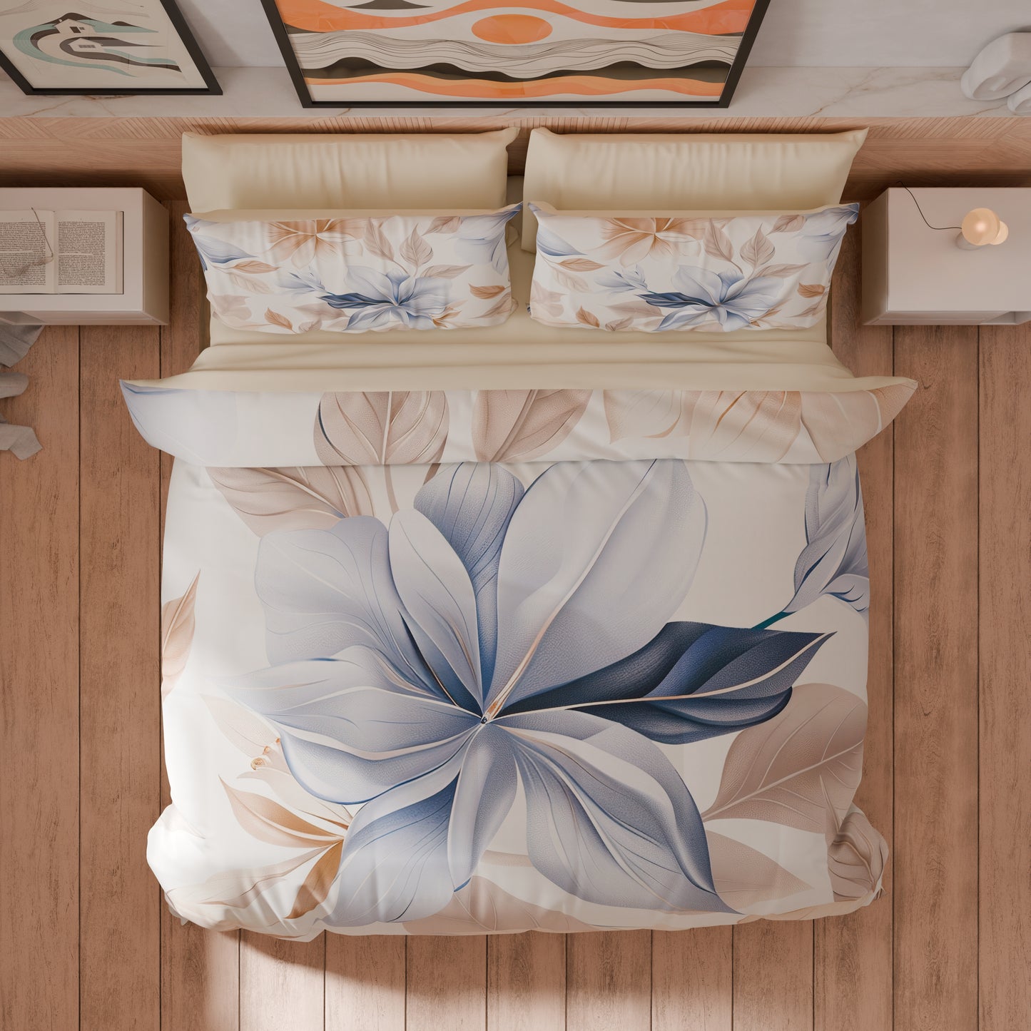 Housse de couette double, simple, une place et demie, florale F164