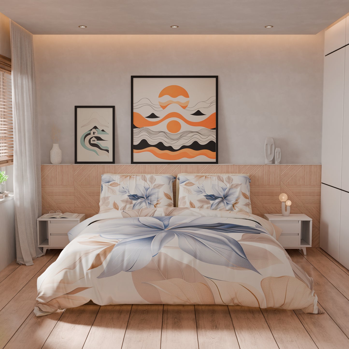 Housse de couette double, simple, une place et demie, florale F164