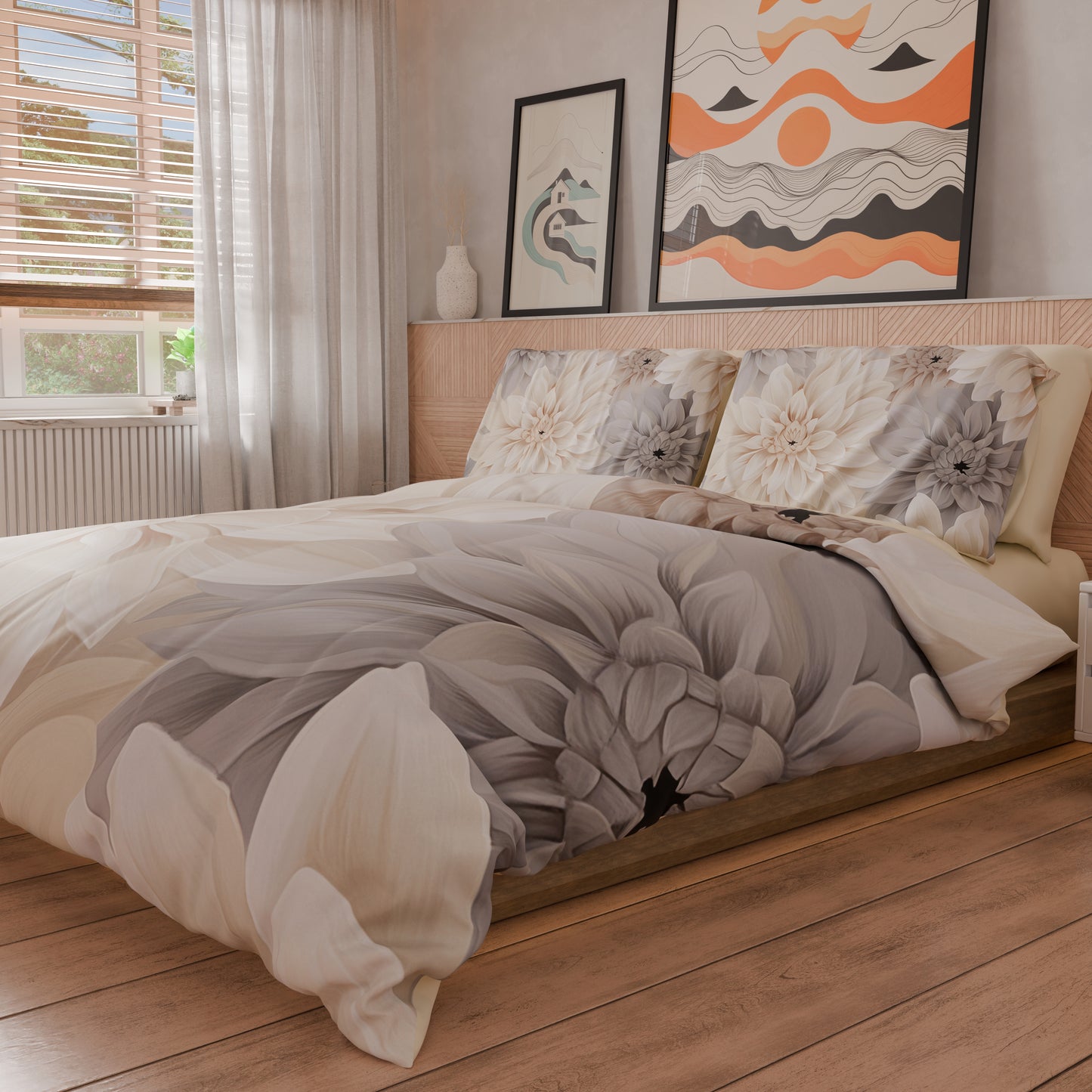 Housse de couette double, simple, une place et demie, florale F25