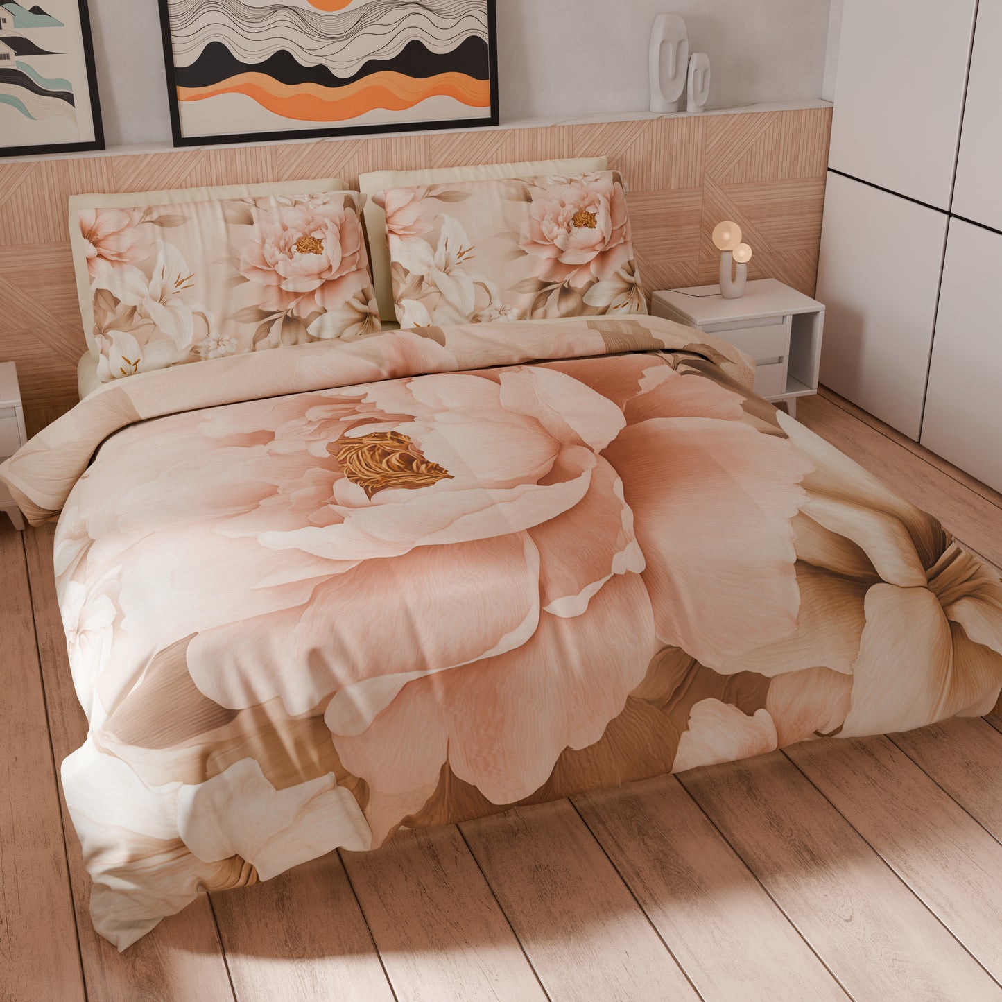 Housse de couette double, simple, une place et demie, florale F26