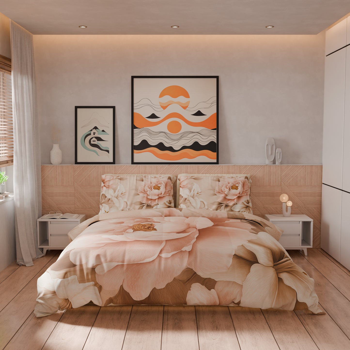 Housse de couette double, simple, une place et demie, florale F26