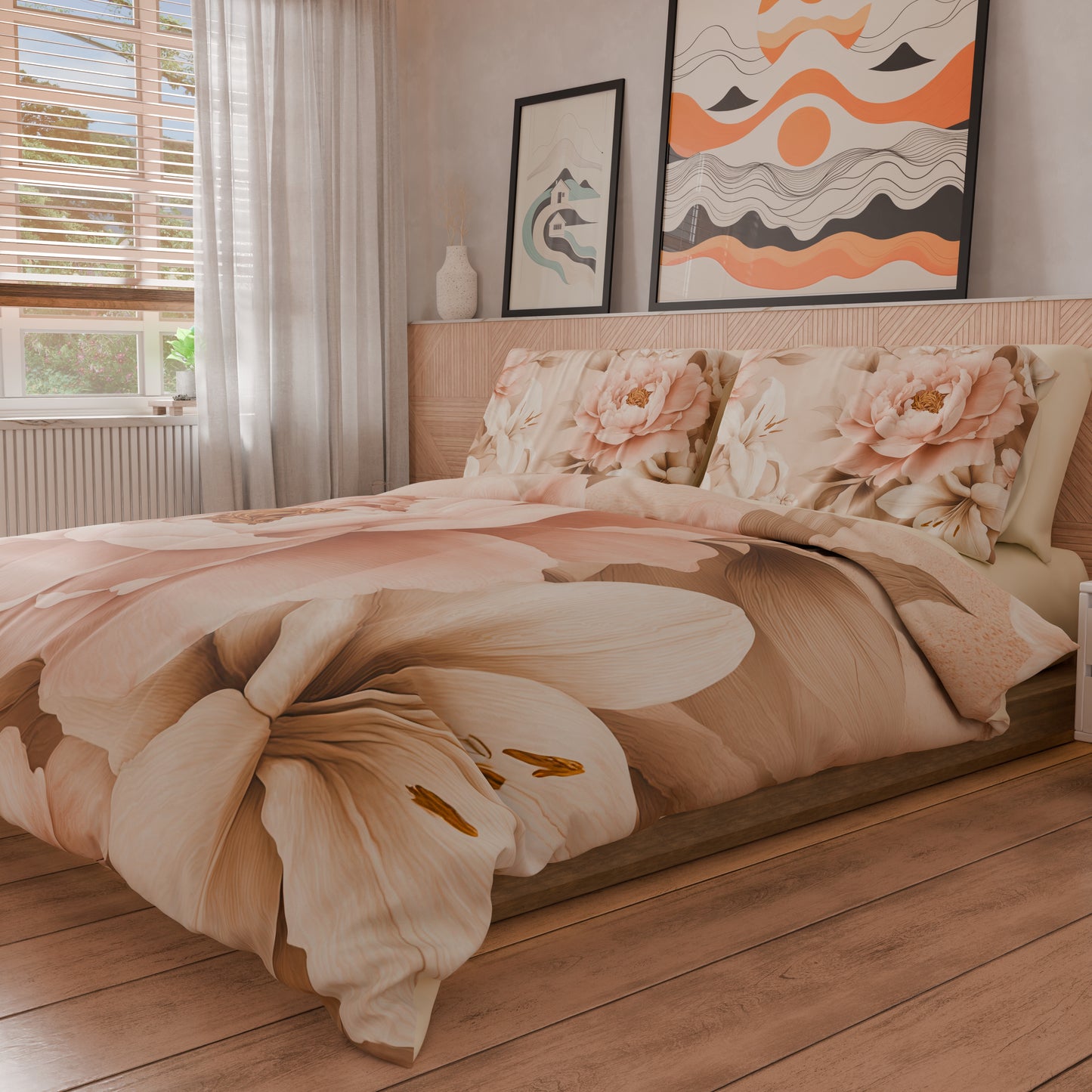 Housse de couette double, simple, une place et demie, florale F26