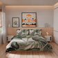 Housse de couette double, simple, une place et demie, florale F4