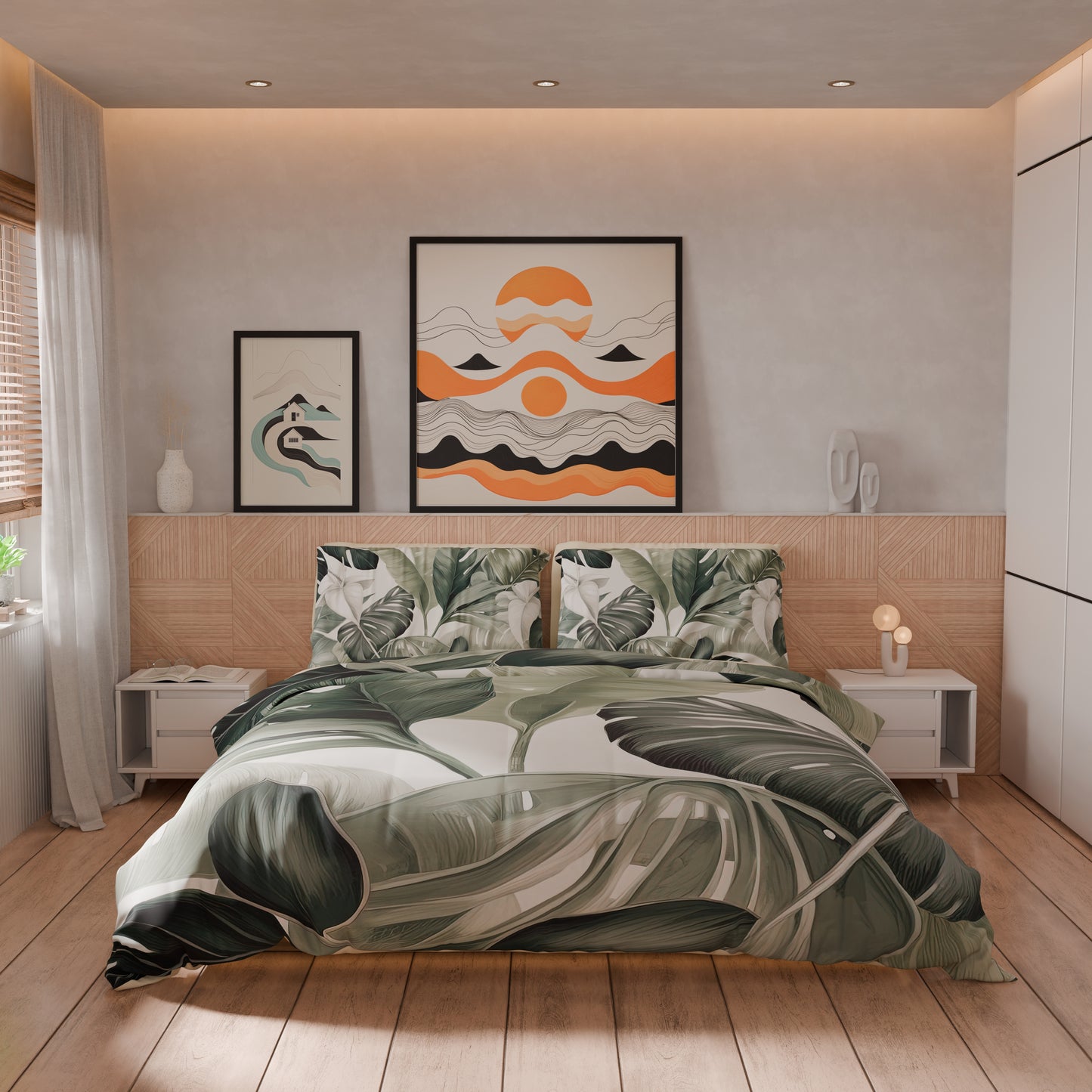 Housse de couette double, simple, une place et demie, florale F4