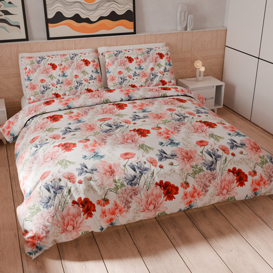 Housse de Couette Double, Simple, 1 Place et Demi, Florale 19-00