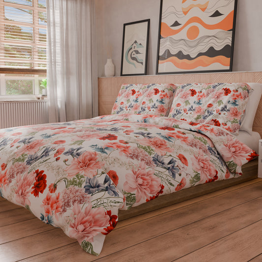 Housse de Couette Double, Simple, 1 Place et Demi, Florale 19-00