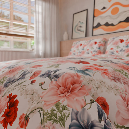Housse de Couette Double, Simple, 1 Place et Demi, Florale 19-00
