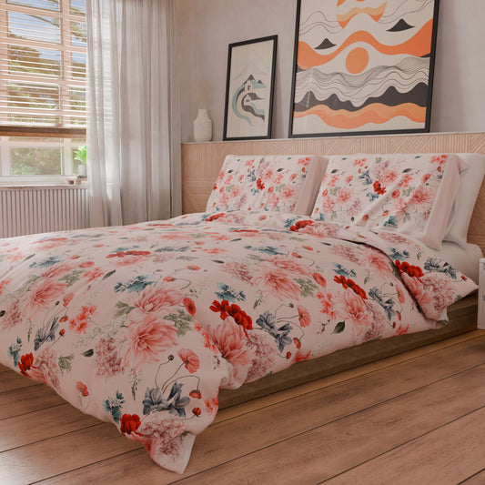Housse de Couette Double, Simple, 1 Place et Demi, Florale 19-03