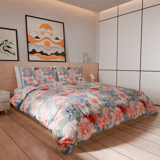 Housse de Couette Double, Simple, 1 Place et Demi, Florale 19-04