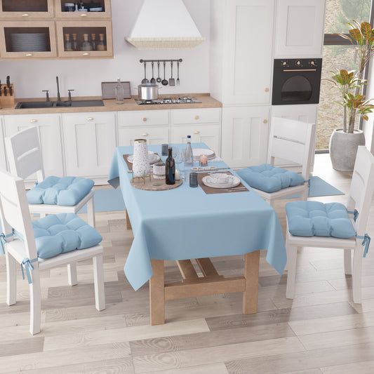 Tovaglia da Tavola in Cotone, Tovaglia Tinta Unita Azzurro
