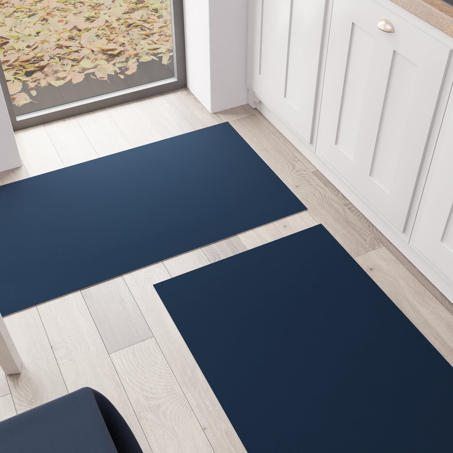 Tapis de cuisine, couloir de cuisine, uni bleu marine