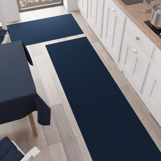 Tapis de cuisine, couloir de cuisine, uni bleu marine
