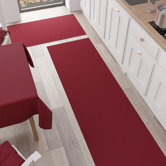 Tapis de cuisine, couloir de cuisine, uni Bordeaux