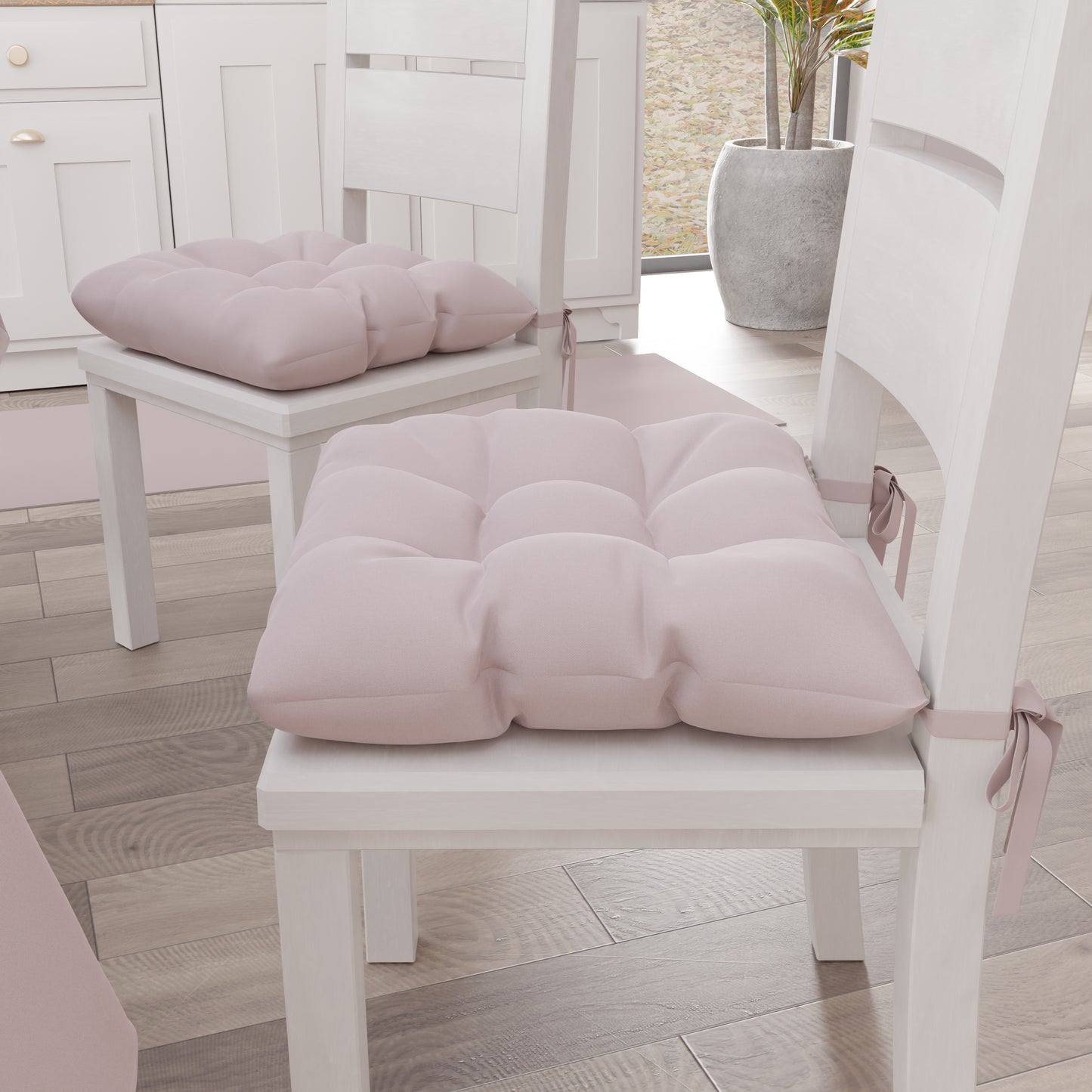 Coussins pour Chaises de Cuisine, Couvre-Chaises 6 Pièces Poudre