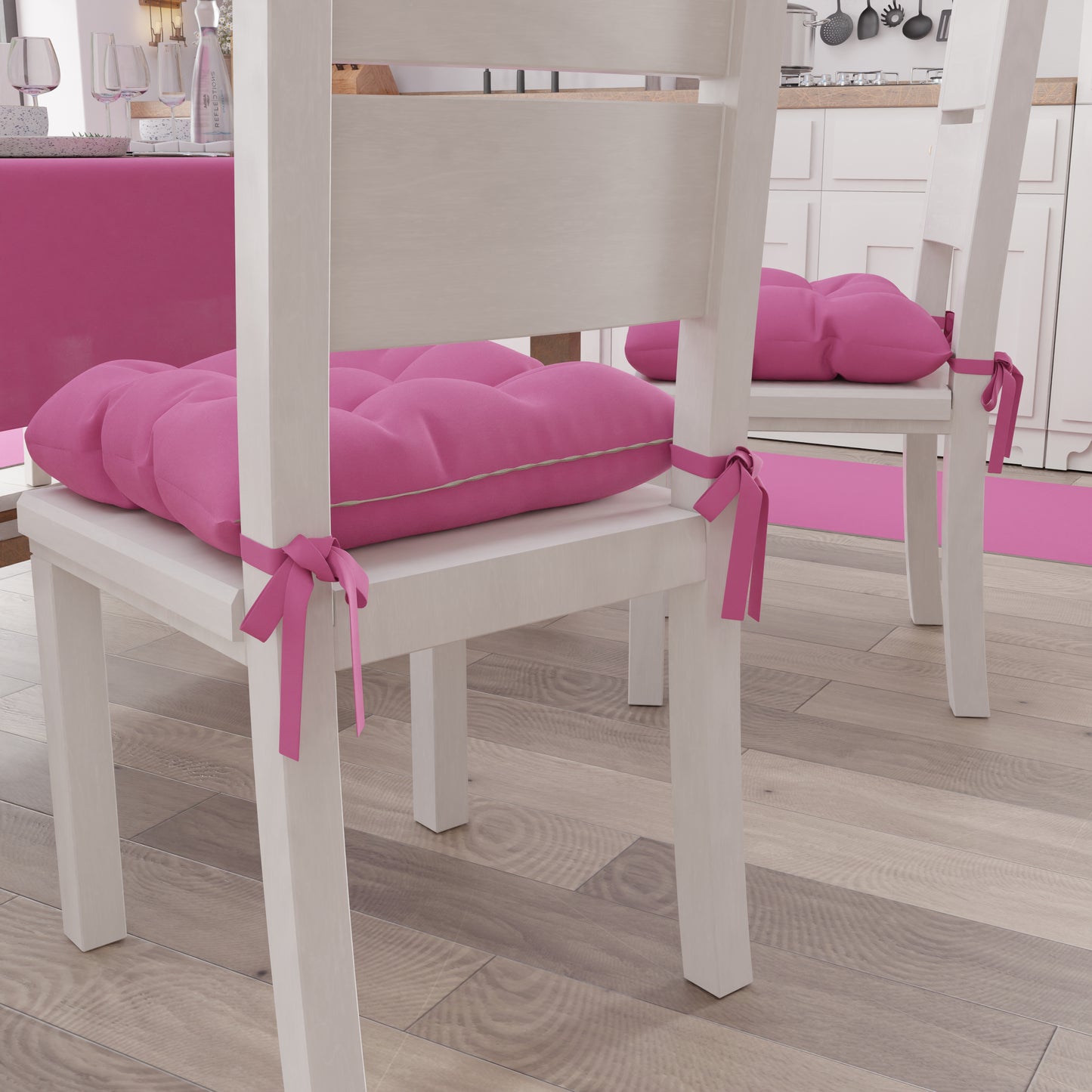 Coussins pour Chaises de Cuisine, Couvre-Chaises 6 Pièces Fuchsia