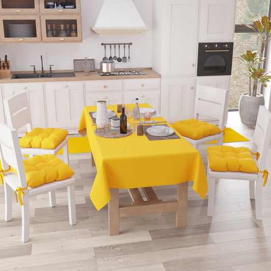 Tovaglia da Tavola in Cotone, Tovaglia Tinta Unita Giallo