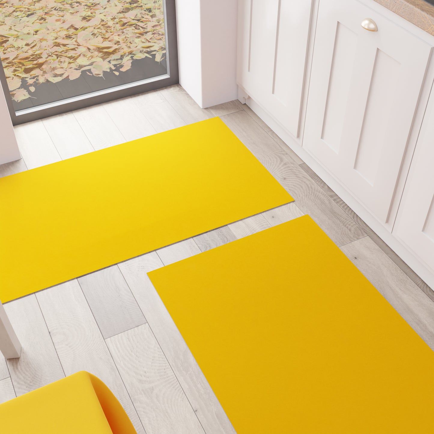 Kitchen Rug Kitchen Runner Solid Color Yellow