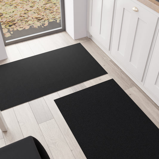 Kitchen Rug, Kitchen Runner, Plain Black