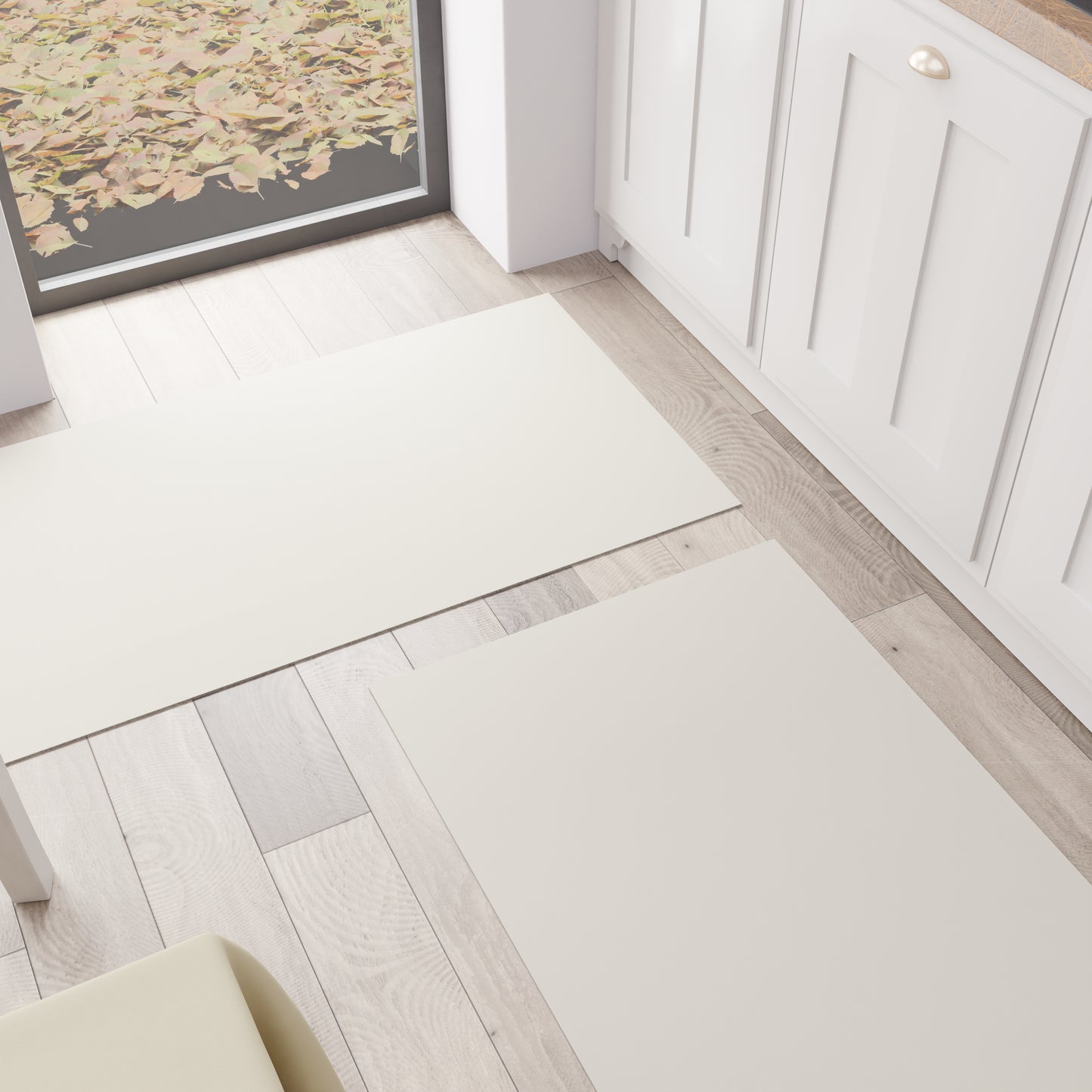 Kitchen Rug Kitchen Runner Solid Color Cream