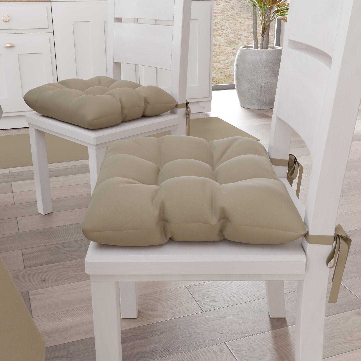 Coussins pour Chaises de Cuisine, Couvre-Chaises 6 Pièces Taupe