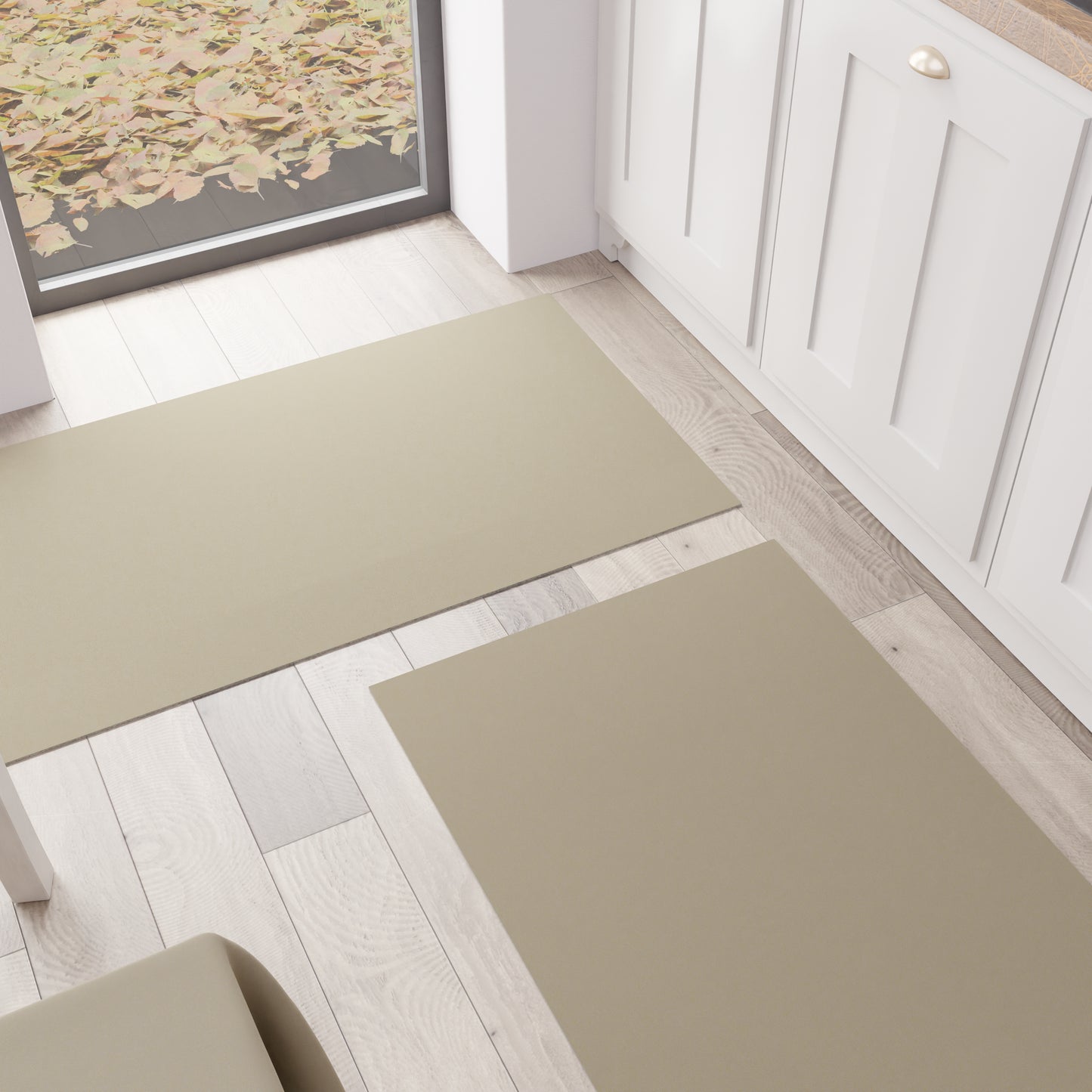 Tapis de cuisine, couloir de cuisine, uni taupe