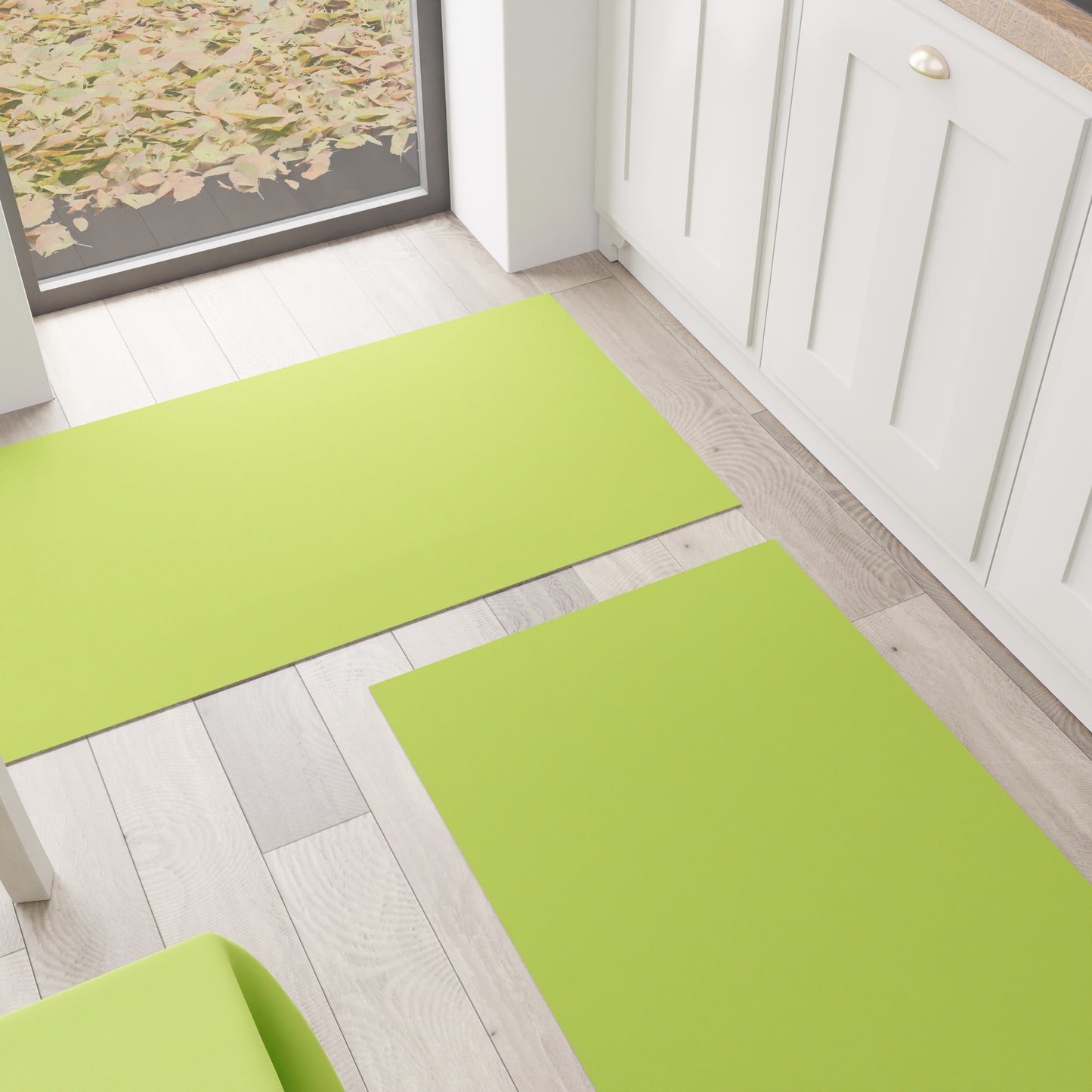 Kitchen Rug, Kitchen Runner, Plain Light Green