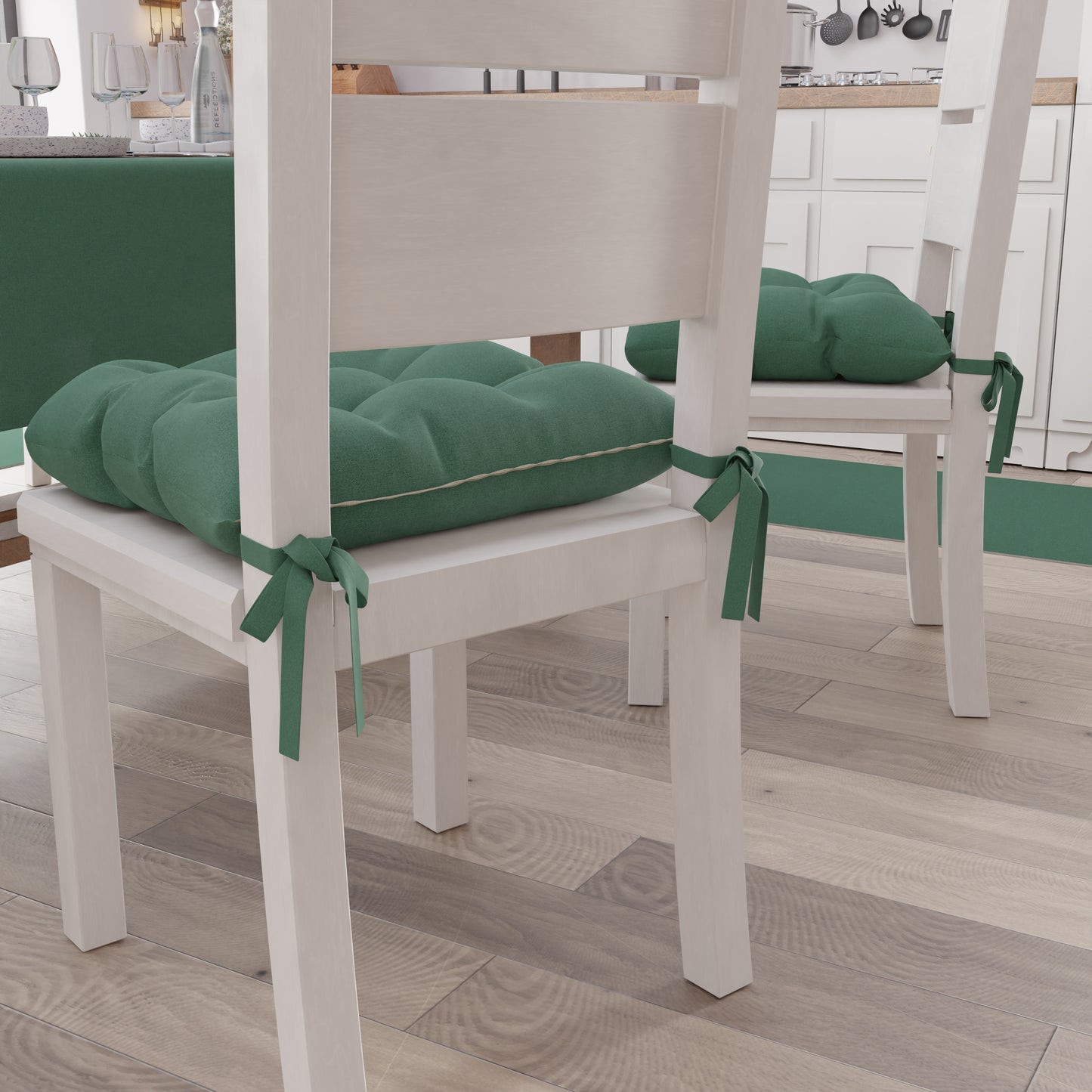 Cuscini per Sedie Cucina, Cuscini Coprisedie 6 Pezzi Verde Smeraldo