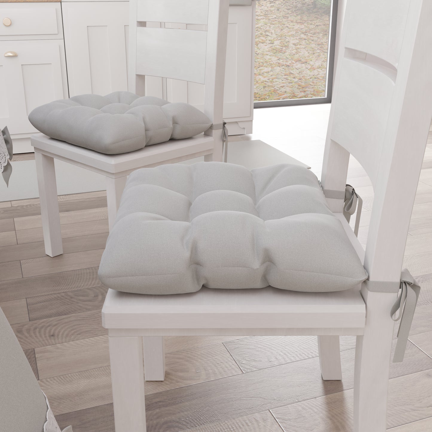 Cushions for Chairs Shabby Chic Solid Color Chair Cover Light Gray 