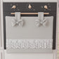 Copriforno Elegante Shabby Chic con Pizzo e Fiocchi Grigio Chiaro