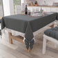 Shabby Chic Tablecloth Table Cover with Lace and Dark Gray Bows