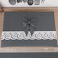 Coprifornello Coprifuochi Shabby Chic con Pizzo e Fiocco Grigio Scuro