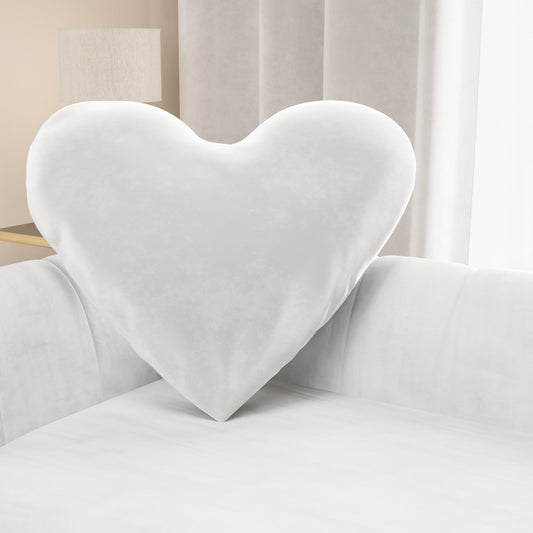 Cuscino Arredo Cuore Bianco in Velluto